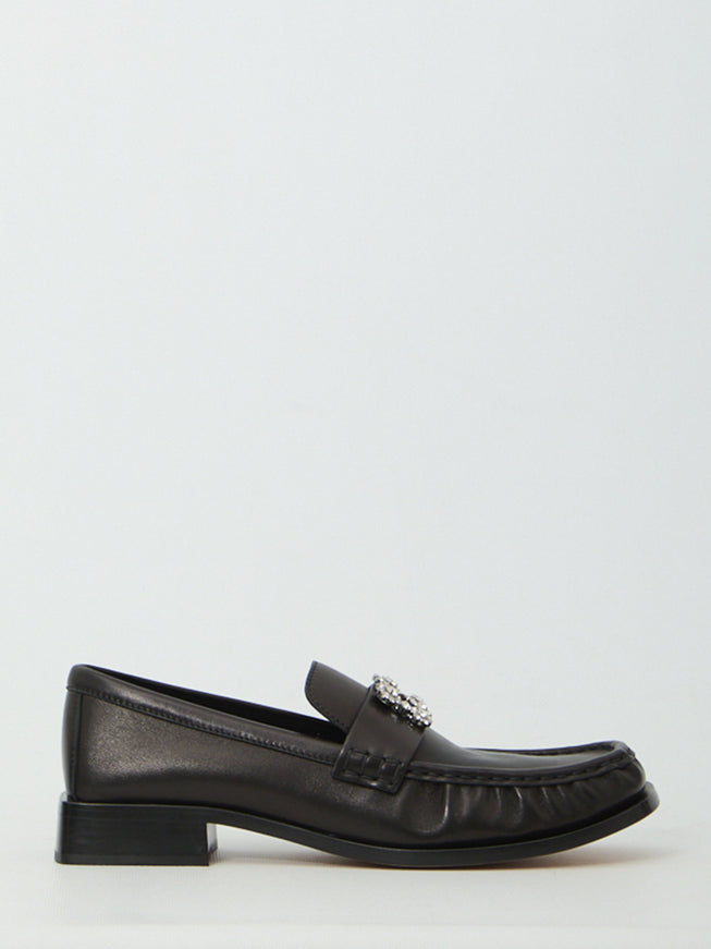 Roger Vivier Viv' Rangers Leather Loafers Black