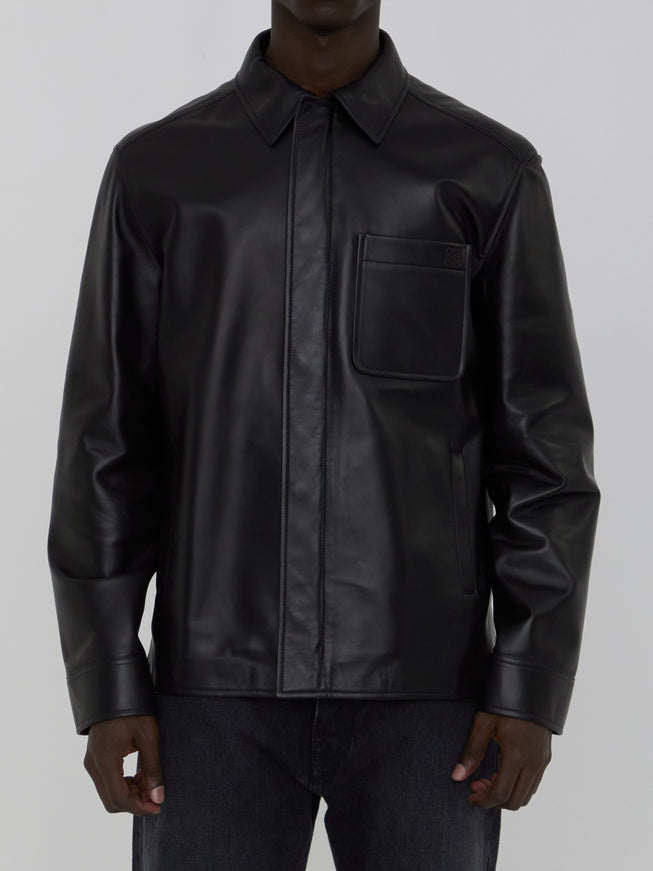 Loewe Overshirt In Lambskin Nappa 50 Black