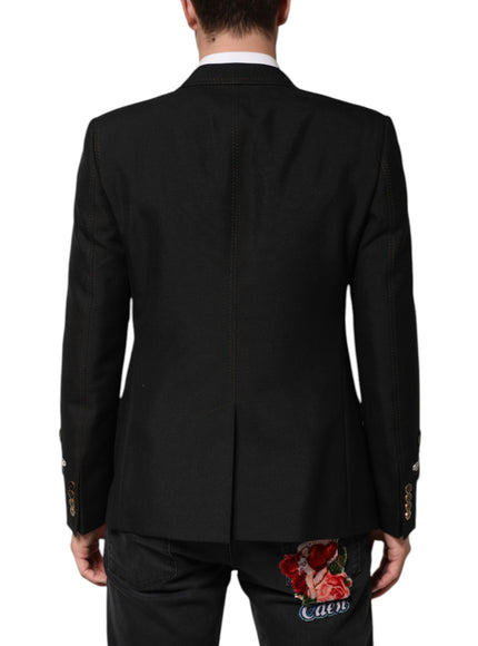 Dolce & Gabbana Black Bee Crown Embellished Suit Coat Blazer