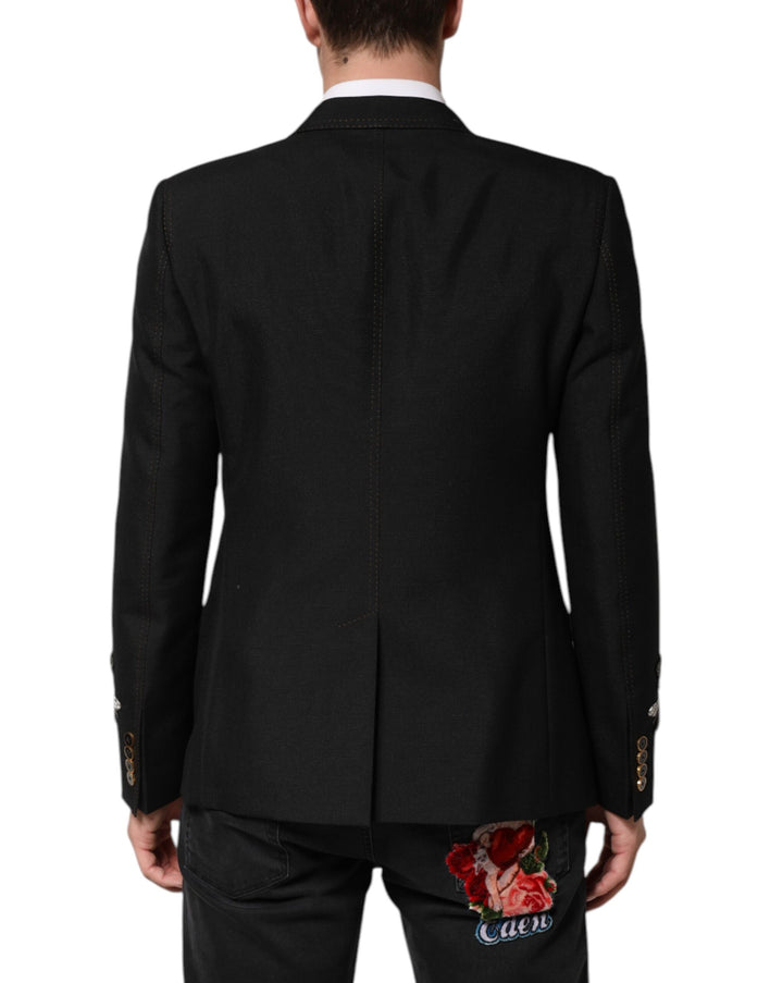 Dolce & Gabbana Black Bee-Crown Embellished Blazer