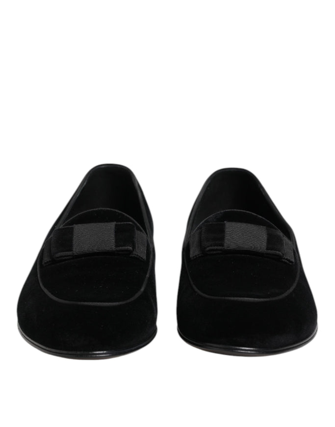 Dolce & Gabbana Black Velvet Loafers