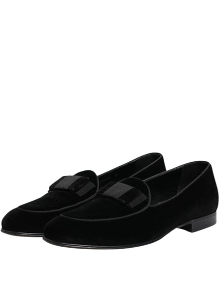 Dolce & Gabbana Black Velvet Loafers