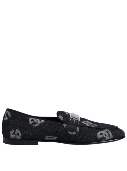 Dolce & Gabbana Blue Logo Cotton Loafers
