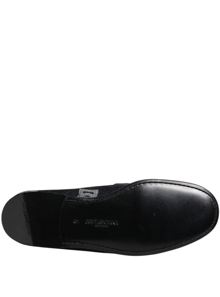 Dolce & Gabbana Blue Logo Cotton Loafers