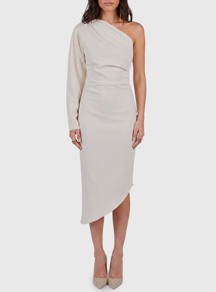 Federica Tosi One-shoulder Cady Longuette Dress White