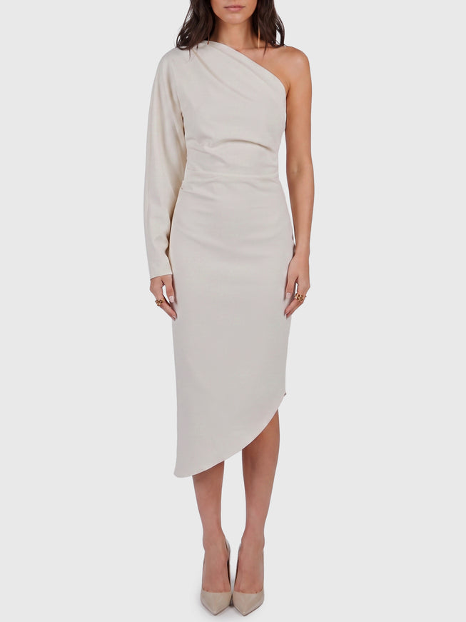 Federica Tosi One-shoulder Cady Longuette Dress White