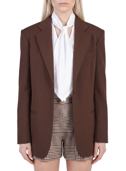 Federica Tosi Blazer Over Single-breasted Frescolana Brown