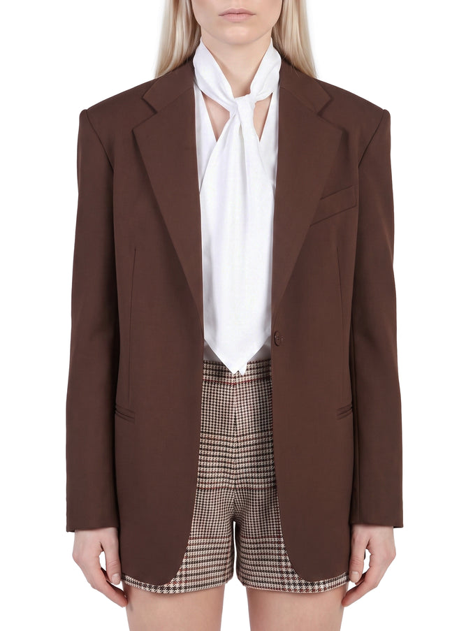 Federica Tosi Blazer Over Single-breasted Frescolana Brown