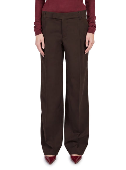 Federica Tosi Wide-leg Frescolana Trousers Brown
