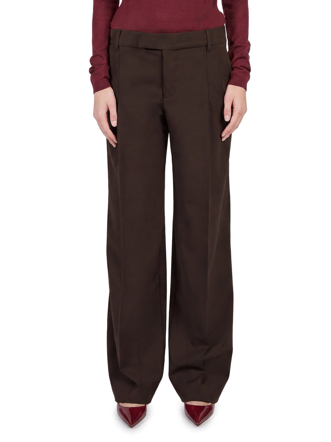 Federica Tosi Wide-leg Frescolana Trousers Brown