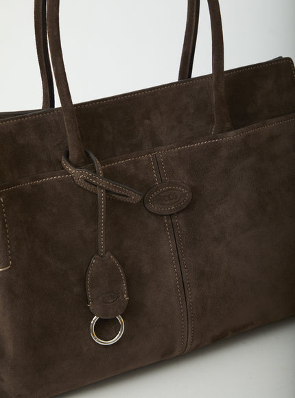 Tod's Suede Leather Shopping Bag