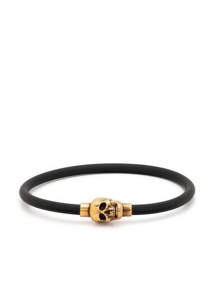 Alexander McQueen Men's Rubber Cord Skull Bracelet