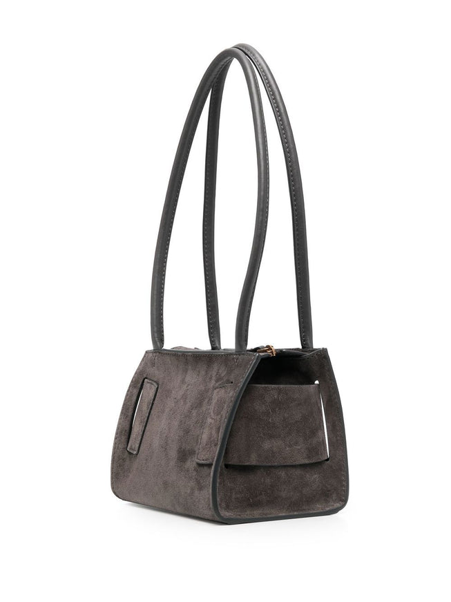 Boyy Suede Shoulder Bag In Gray