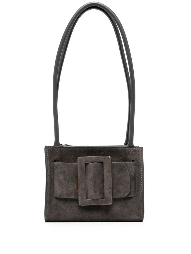 Boyy Suede Shoulder Bag In Gray