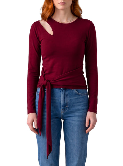 Federica Tosi Cut-off Top With Sash Red