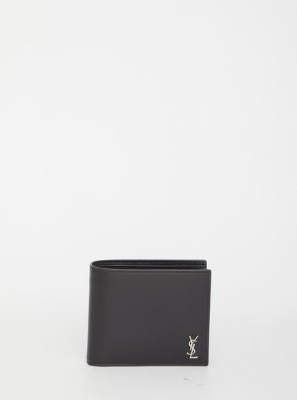 Saint Laurent Tiny Cassandre East/west Wallet QT Black