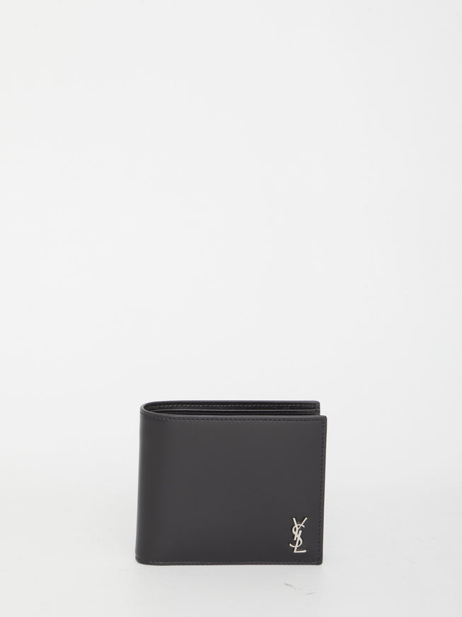 Saint Laurent Tiny Cassandre East/west Wallet QT Black