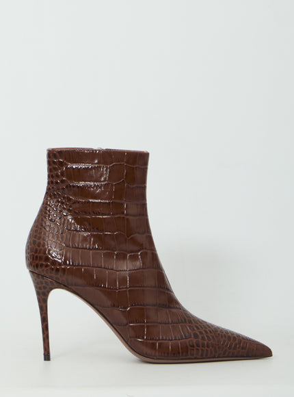 Paris Texas Vera 85 Ankle Boots In Chocolate Brown