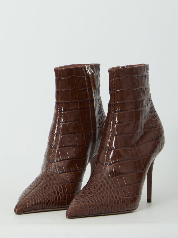 Paris Texas Vera 85 Ankle Boots In Chocolate