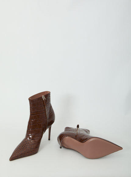 Paris Texas Vera 85 Ankle Boots In Chocolate