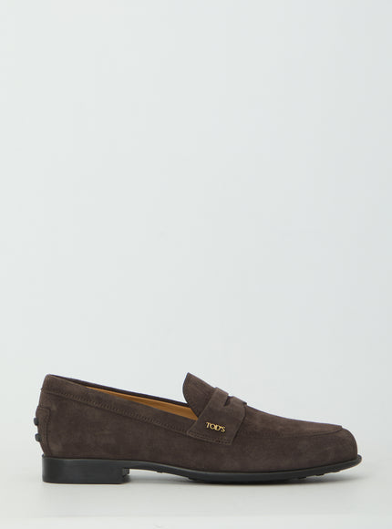 Tod's Brown Suede Loafers Brown
