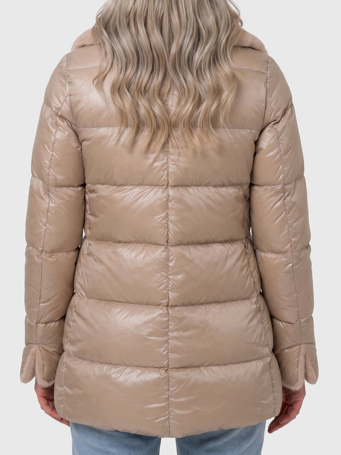Herno Light Puffer With Collar Ecofur