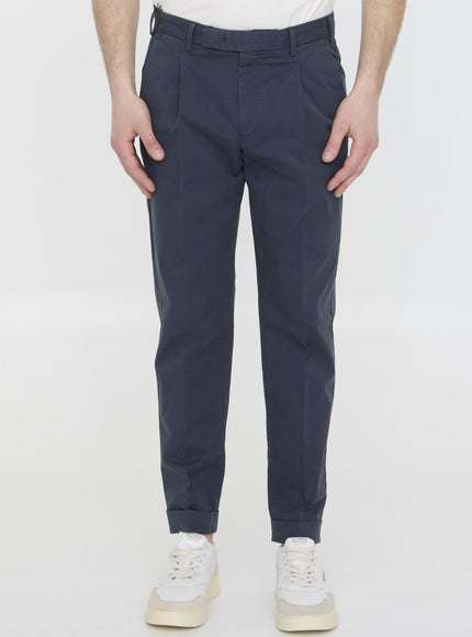 Pt Torino Cotton Pants Blue