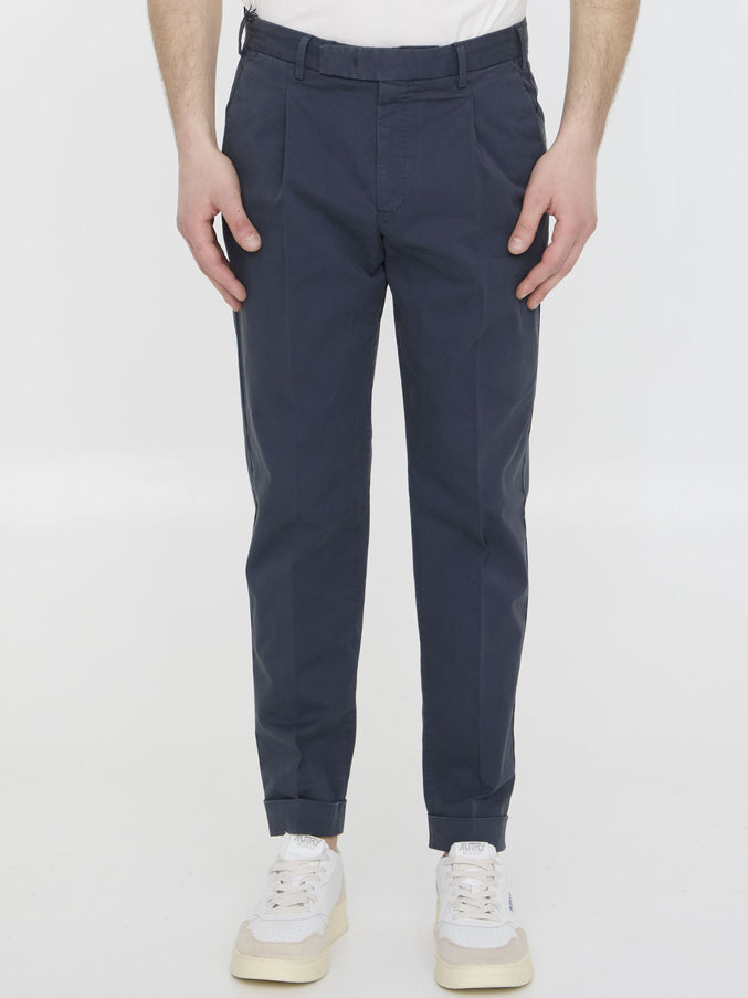 Pt Torino Cotton Pants Blue
