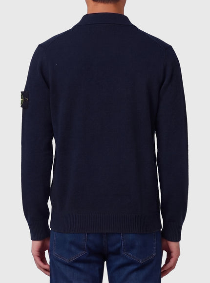 Stone Island Navy Blue Rws Virgin Wool Polo Shirt