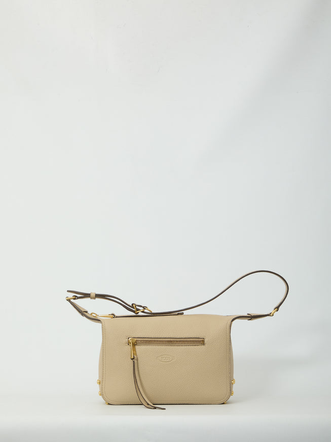 Tod's Metal Dots Mini Leather Bag QT Beige