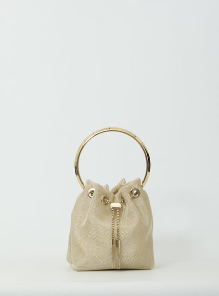 Jimmy Choo Champagne Mesh Bon Bon Bag QT Beige