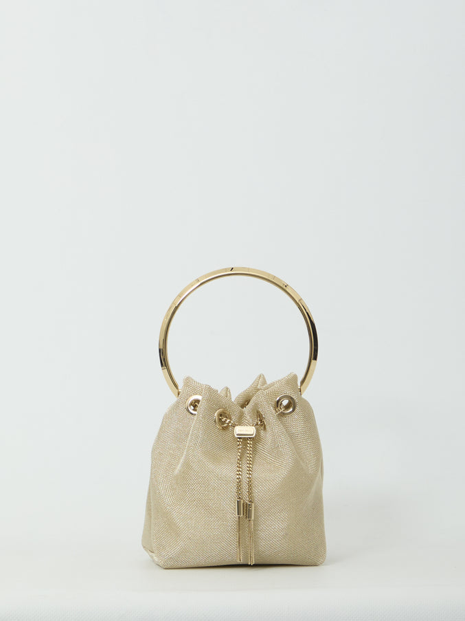 Jimmy Choo Champagne Mesh Bon Bon Bag QT Beige