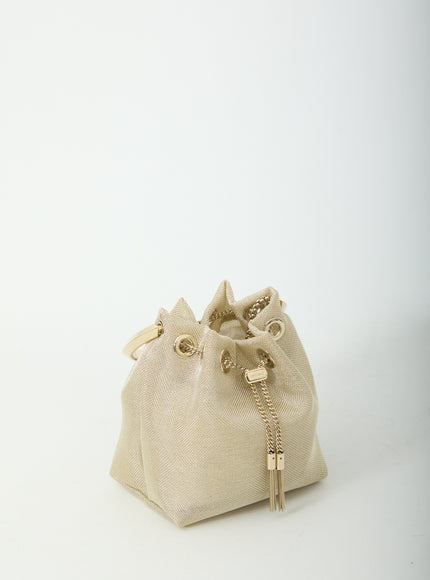Jimmy Choo Champagne Mesh Bon Bon Bag