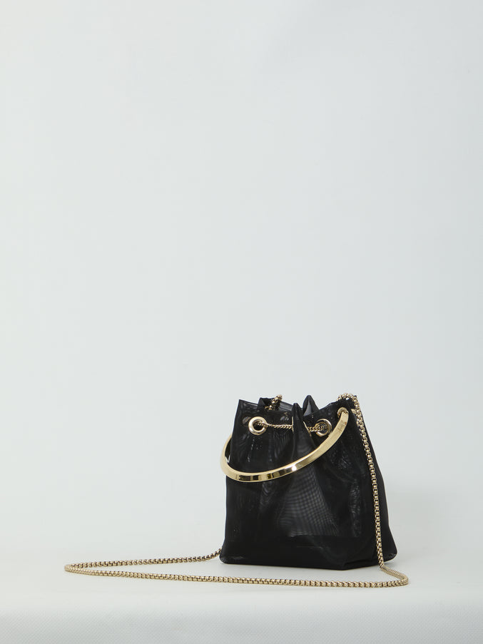 Jimmy Choo Black Mesh Bon Bon Bag
