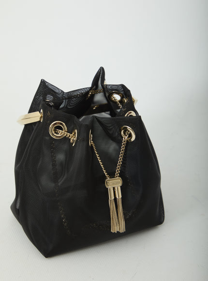 Jimmy Choo Black Mesh Bon Bon Bag