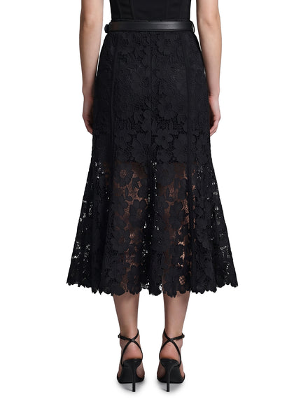 Self Portrait Black Lace Midi Skirt