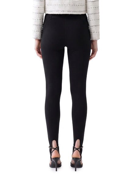 Self Portrait Black Knit Stirrup Leggins