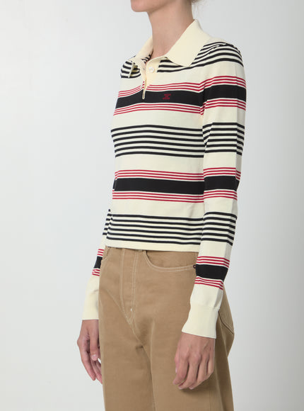 Celine Striped Cotton Polo Shirt