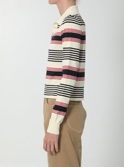 Celine Striped Cotton Polo Shirt