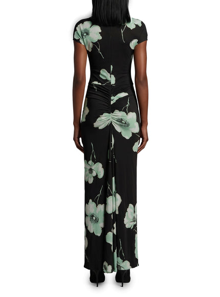 Alaia Draped Maxi Dress With Print