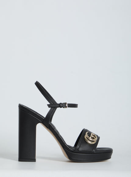 Gucci Sandals With Platform And Double G Black