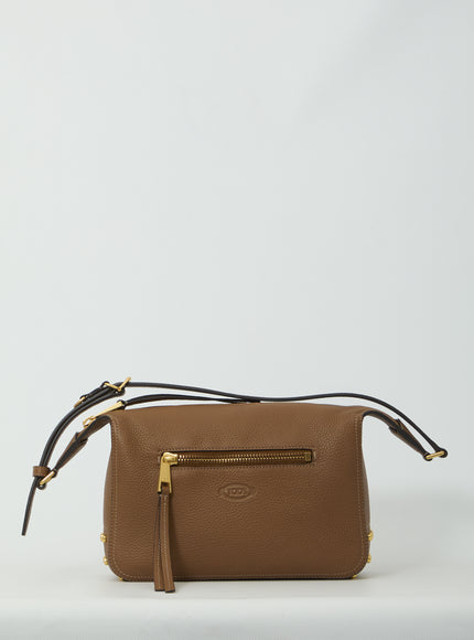 Tod's Metal Dots Mini Leather Bag QT Brown