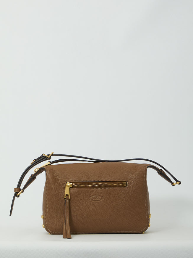 Tod's Metal Dots Mini Leather Bag QT Brown