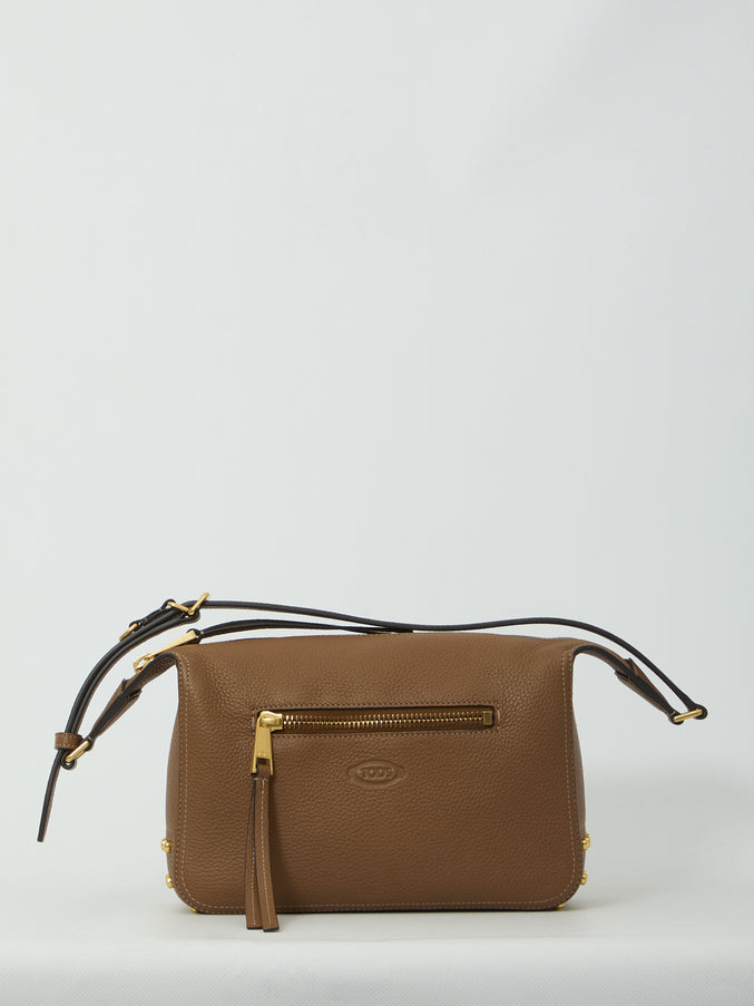 Tod's Metal Dots Mini Leather Bag QT Brown