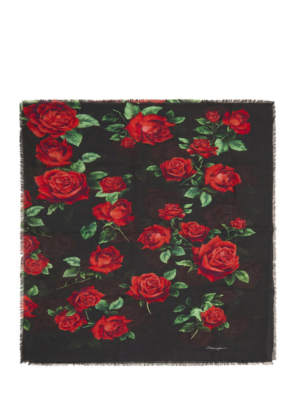 Dolce & Gabbana Red Rose Scarf QT Red