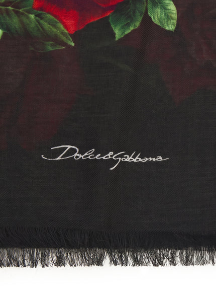 Dolce & Gabbana Red Rose Scarf