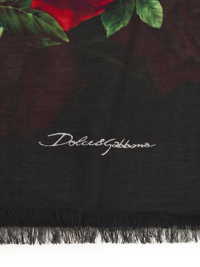 Dolce & Gabbana Red Rose Scarf