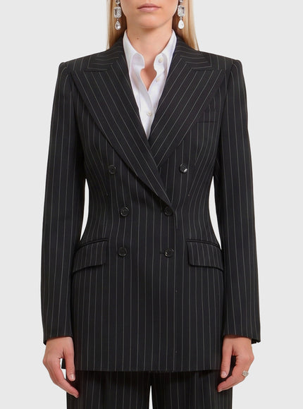 Dolce & Gabbana Double-breasted Chalk Stripe Jacket Black