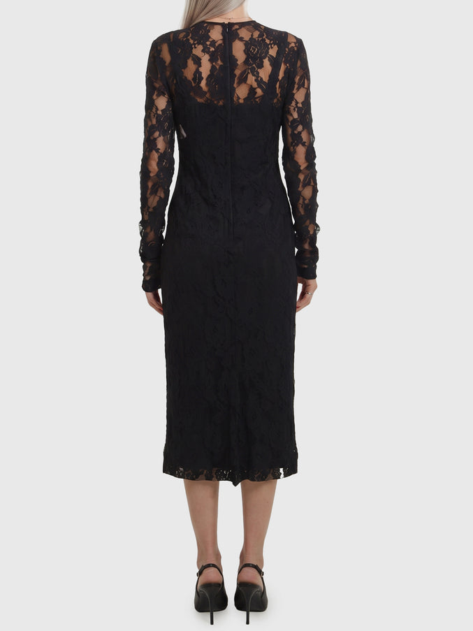 Dolce & Gabbana Black Midi Lace Dress