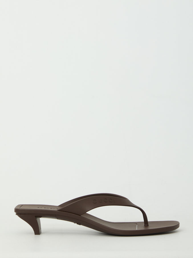 Gucci Vittoria Thong Sandals Brown